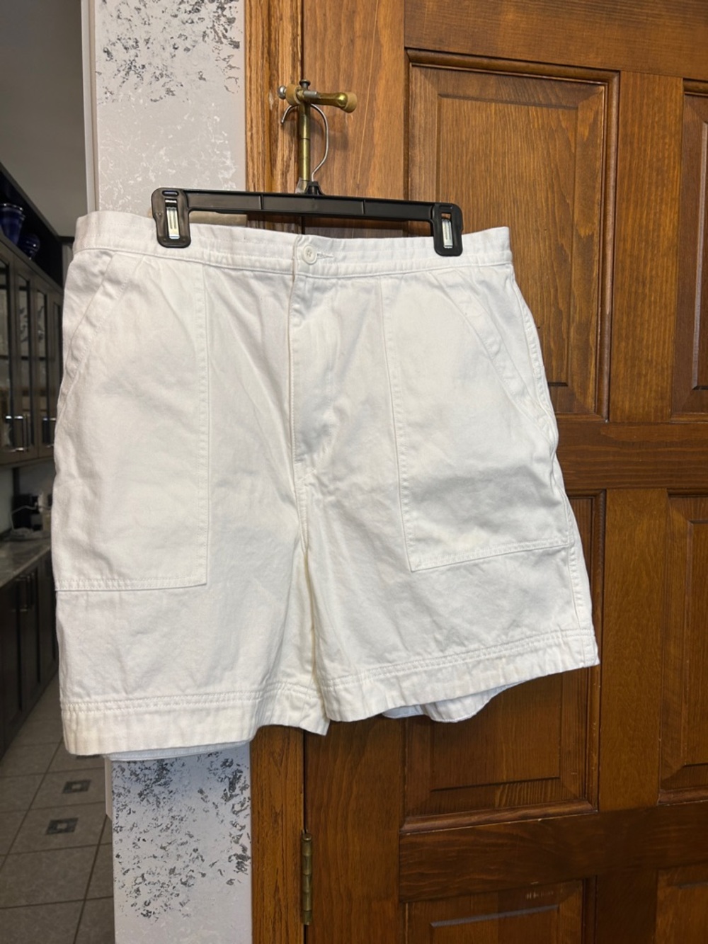 Uniqlo White Women's Jean Shorts with Patch Pockets